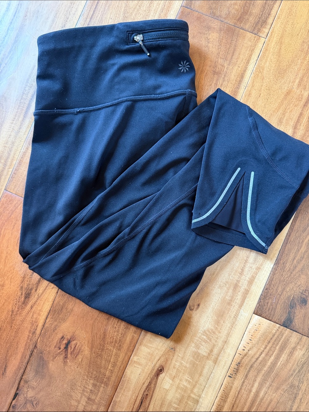 Athleta Black Kids Leggings with Reflective Accents